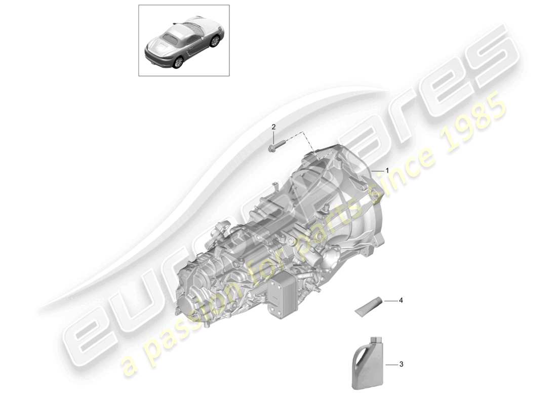 porsche 2020 (718 boxster) boîte de vitesses manuelle schéma des pièces