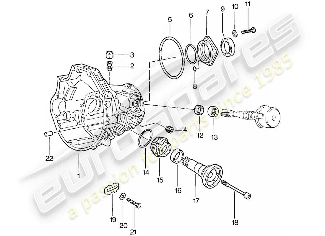 porsche 1977 (924) transmission de remplacement - carter de transmission finale - transmission automatique schéma des pièces