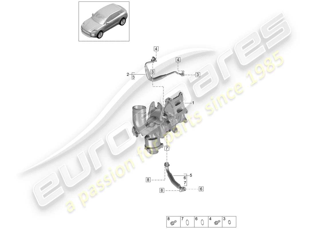 porsche 2020 (macan) conduite de pression d'huile schéma des pièces