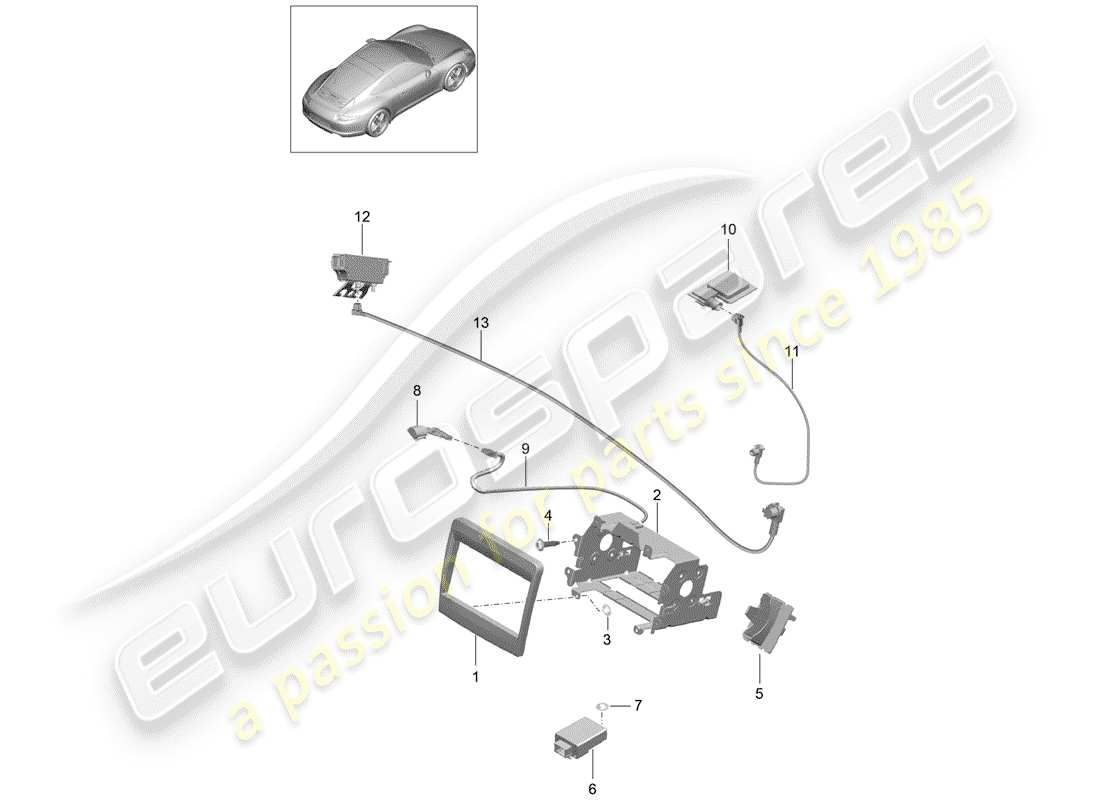 porsche 2013 (991-1) préparation schéma des pièces