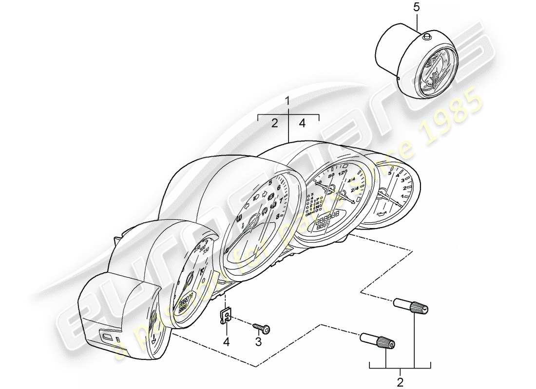 porsche 2011 (997-2 turbo / gt2 rs) schéma des pièces des instruments