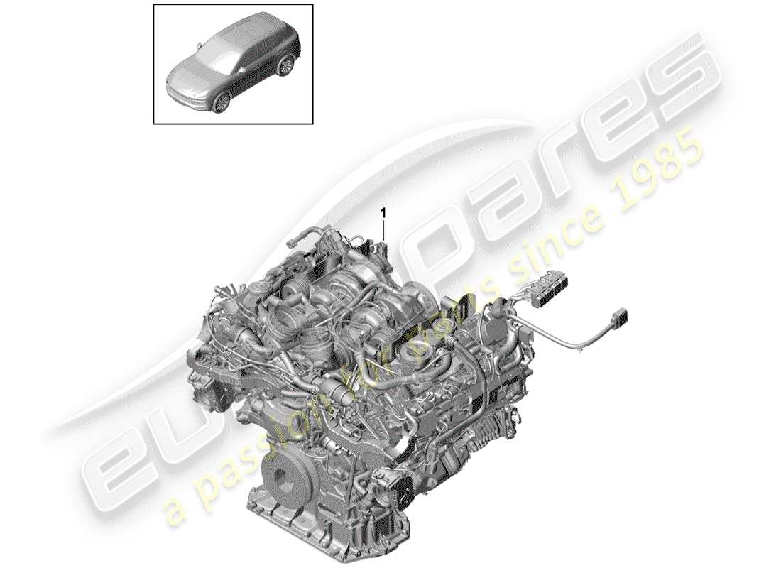 porsche 2019 (cayenne e3 9ya/9yb) moteur de remplacement schéma des pièces
