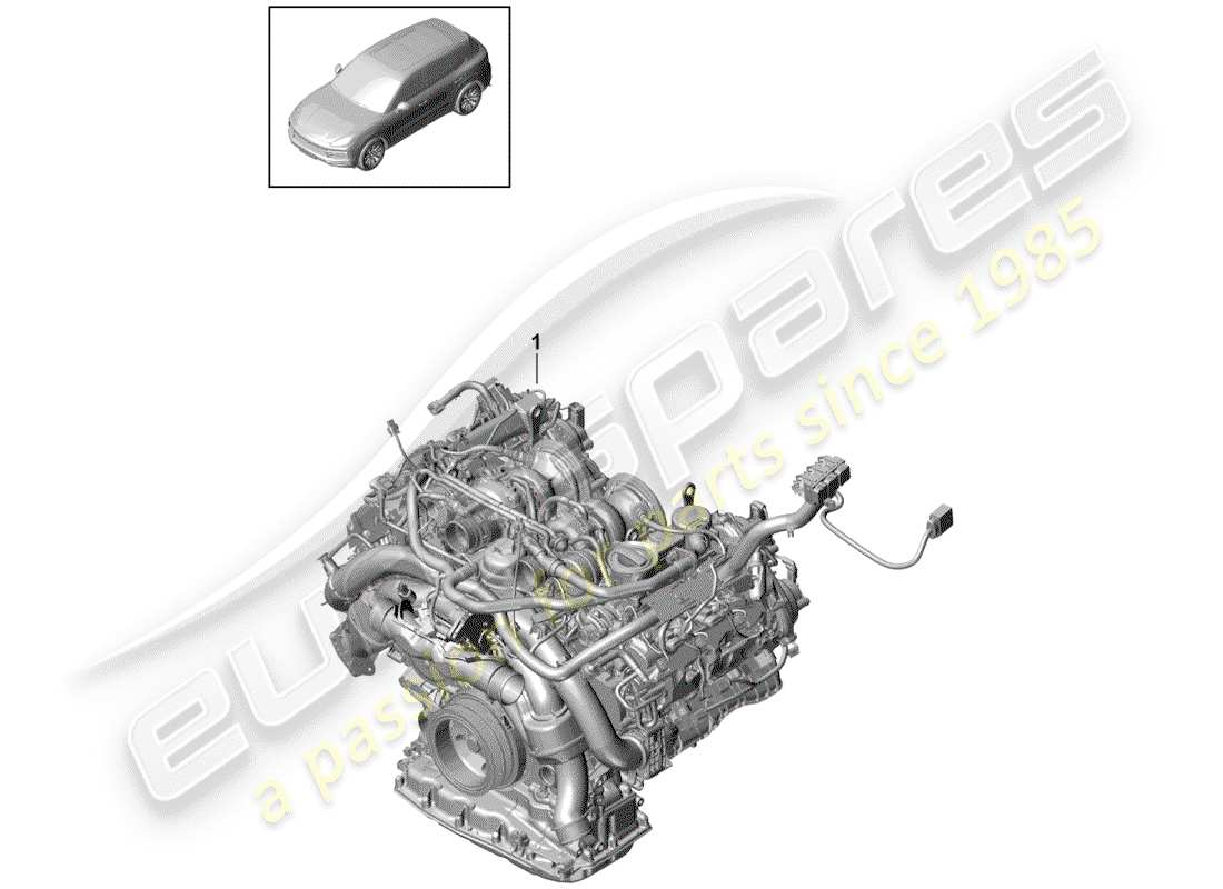 porsche 2019 (cayenne e3 9ya/9yb) moteur de remplacement schéma des pièces