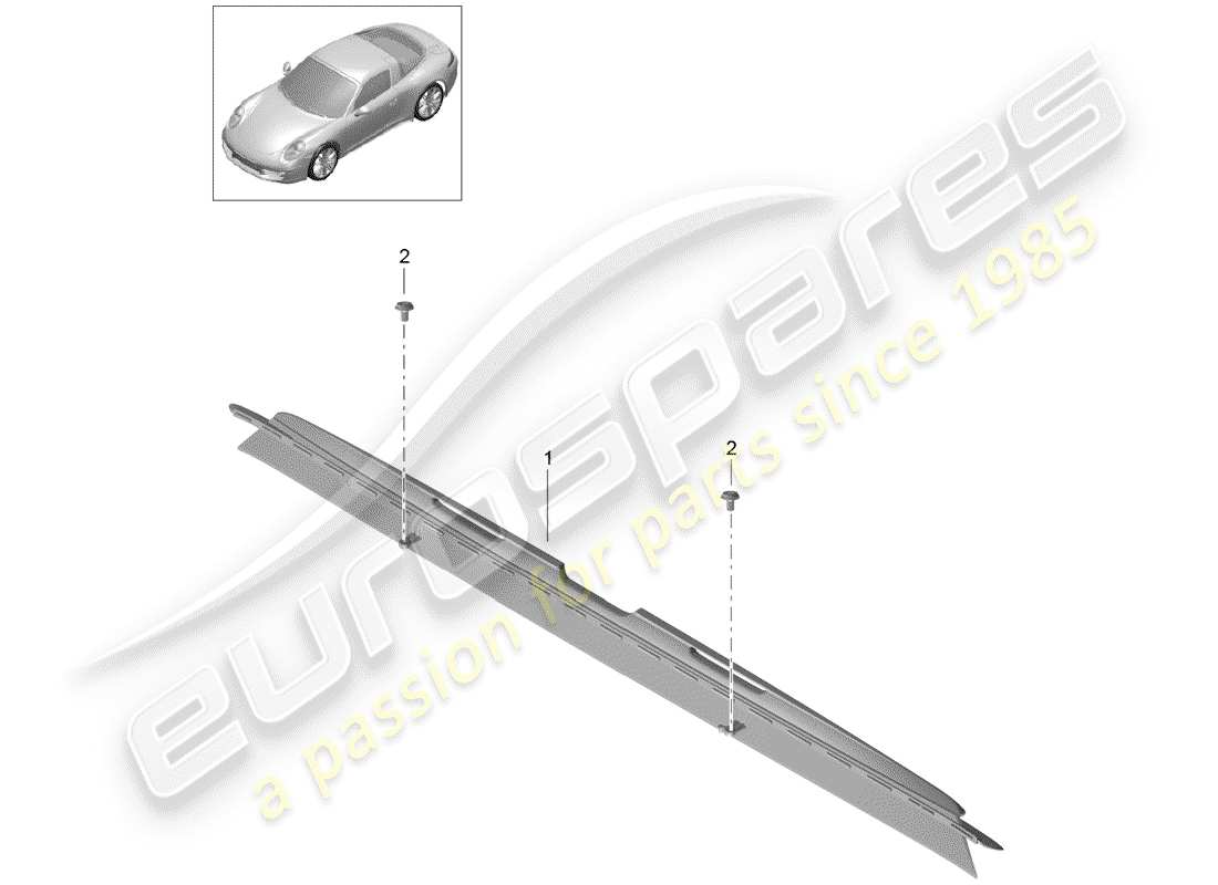porsche 2013 (991-1) déflecteur de vent schéma des pièces