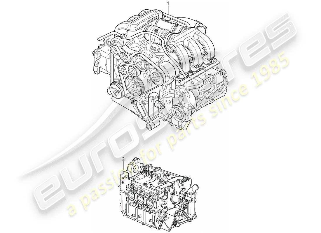 porsche 2008 (987 cayman) moteur de remplacement schéma des pièces