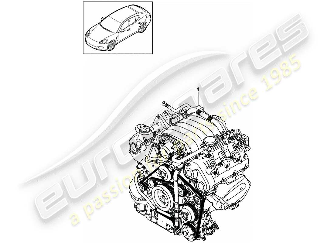 porsche 2010 (panamera 970) moteur de remplacement schéma des pièces