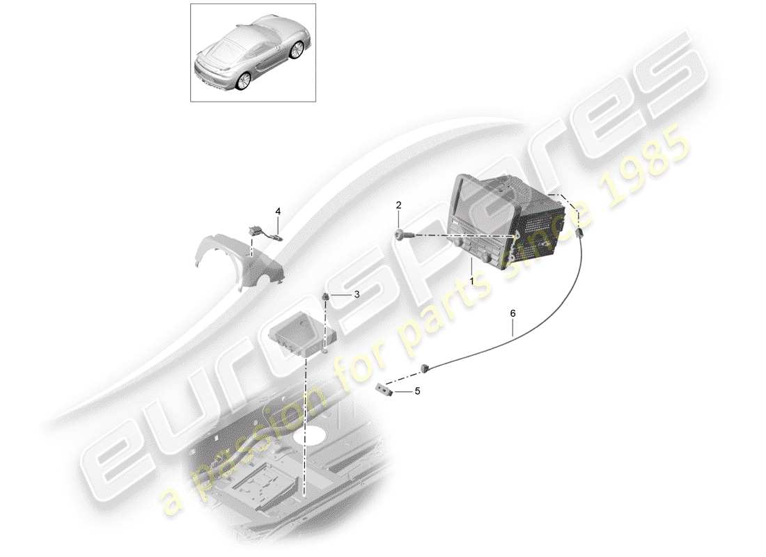 porsche 2016 (981 cayman gt4) unité de commande schéma des pièces