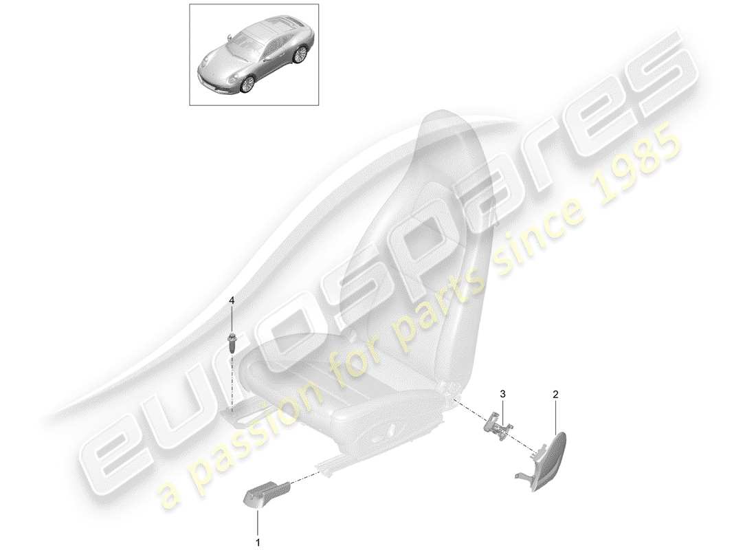 porsche 2017 (991-2) seat schéma des pièces