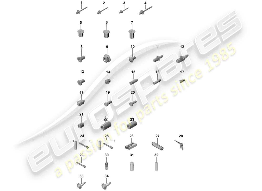 porsche 2017 (panamera 971-1) fixations diagramme des pièces