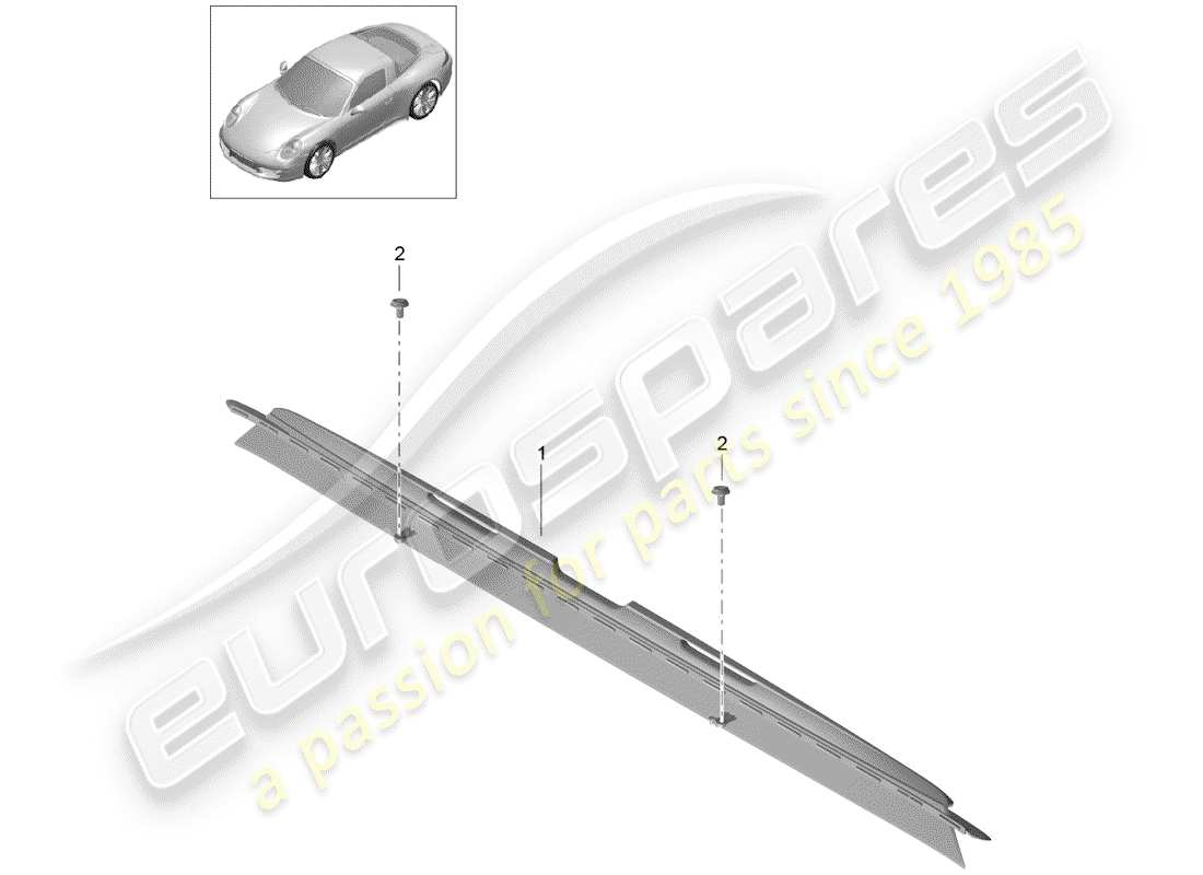 porsche 2019 (991-2) déflecteur de vent schéma des pièces