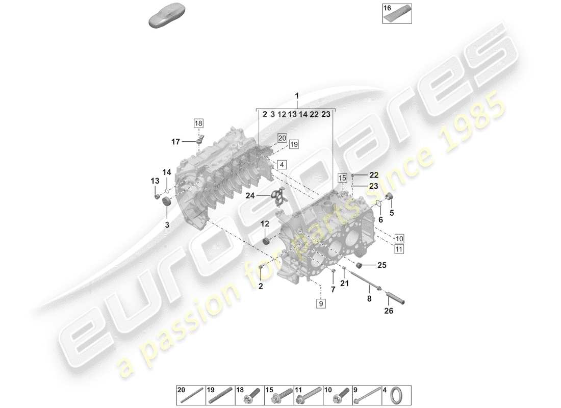 porsche 2019 (992-1) carter moteur schéma des pièces