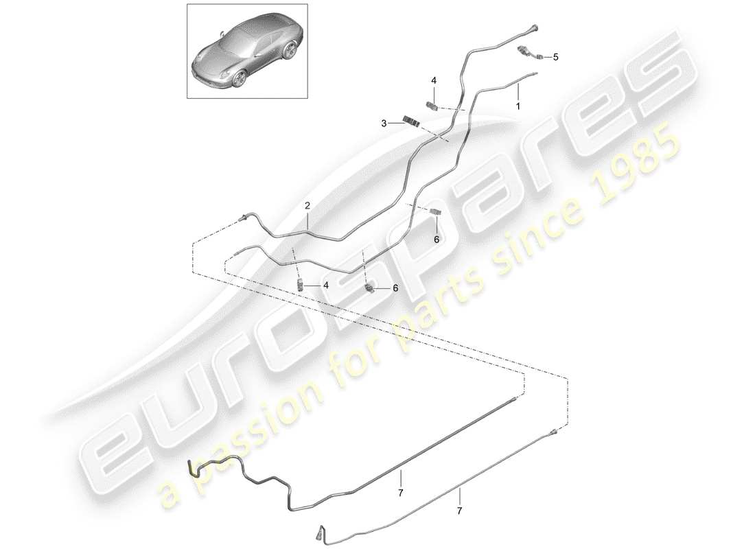 porsche 2015 (991-1) système de carburant schéma des pièces