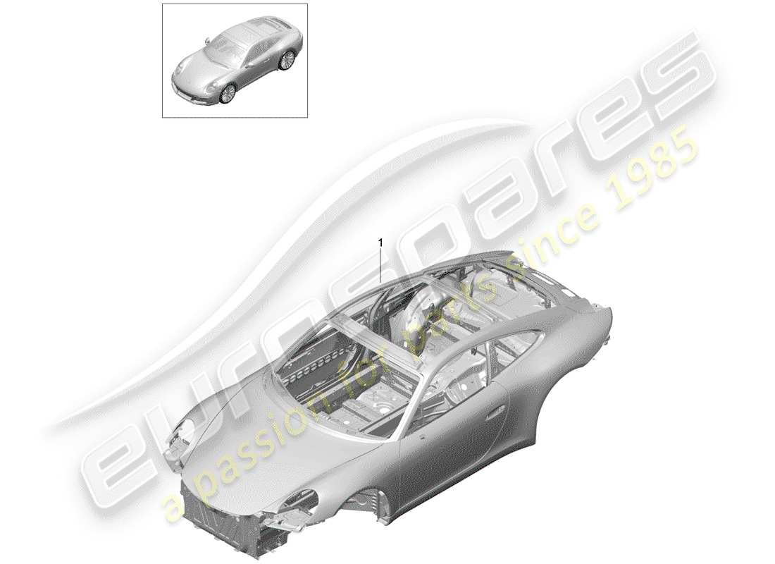 porsche 2019 (991-2) carrosserie diagramme de pièce