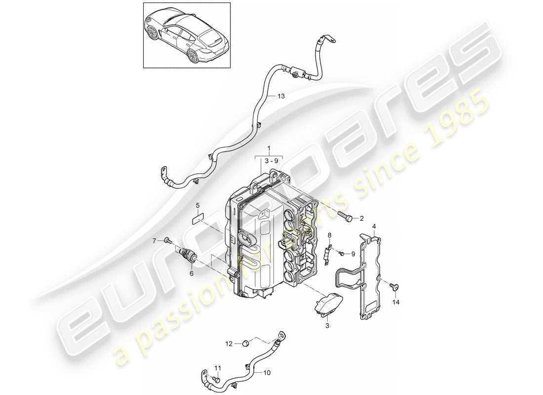 porsche 2011 (panamera 970) électronique de puissance et de contrôle- schéma des pièces