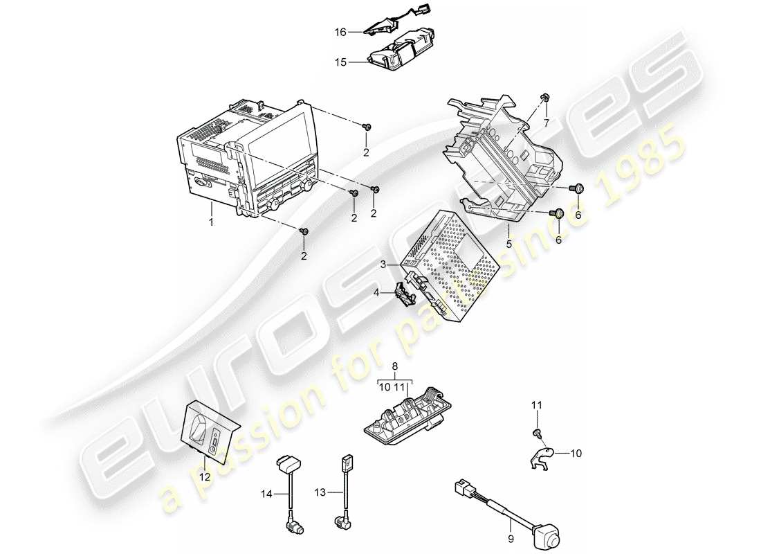porsche 2013 (panamera 970) unité radio schéma des pièces