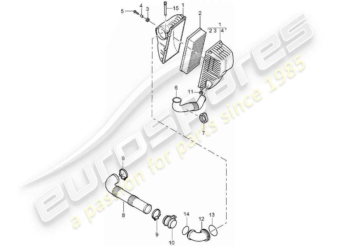 porsche 2003 (cayenne e1 9pa) filtre à air schéma des pièces