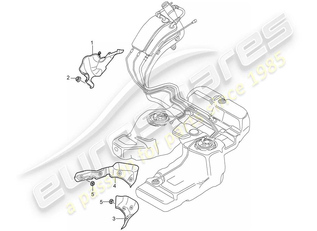 porsche 2007 (cayenne e1 9pa) réservoir d'essence schéma des pièces