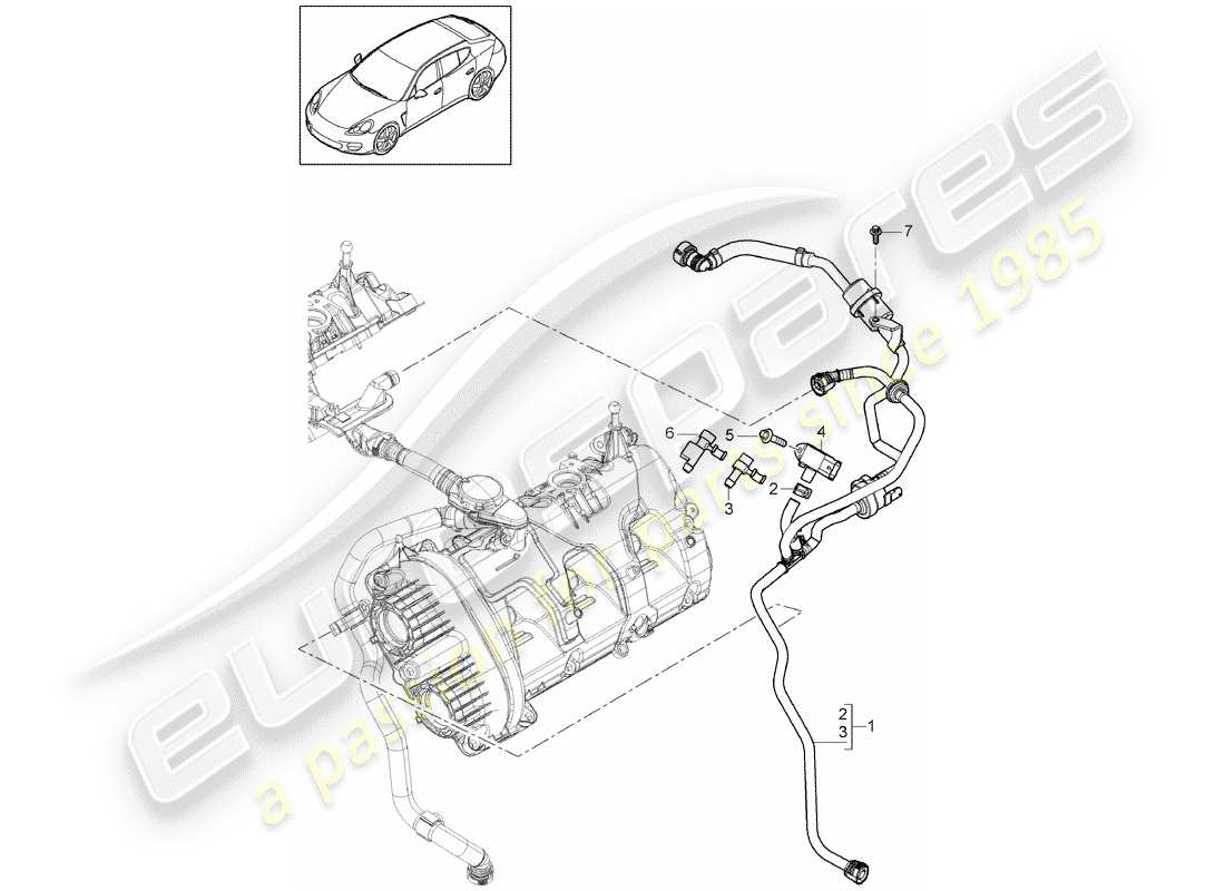 porsche 2013 (panamera 970) ventilation du réservoir schéma des pièces