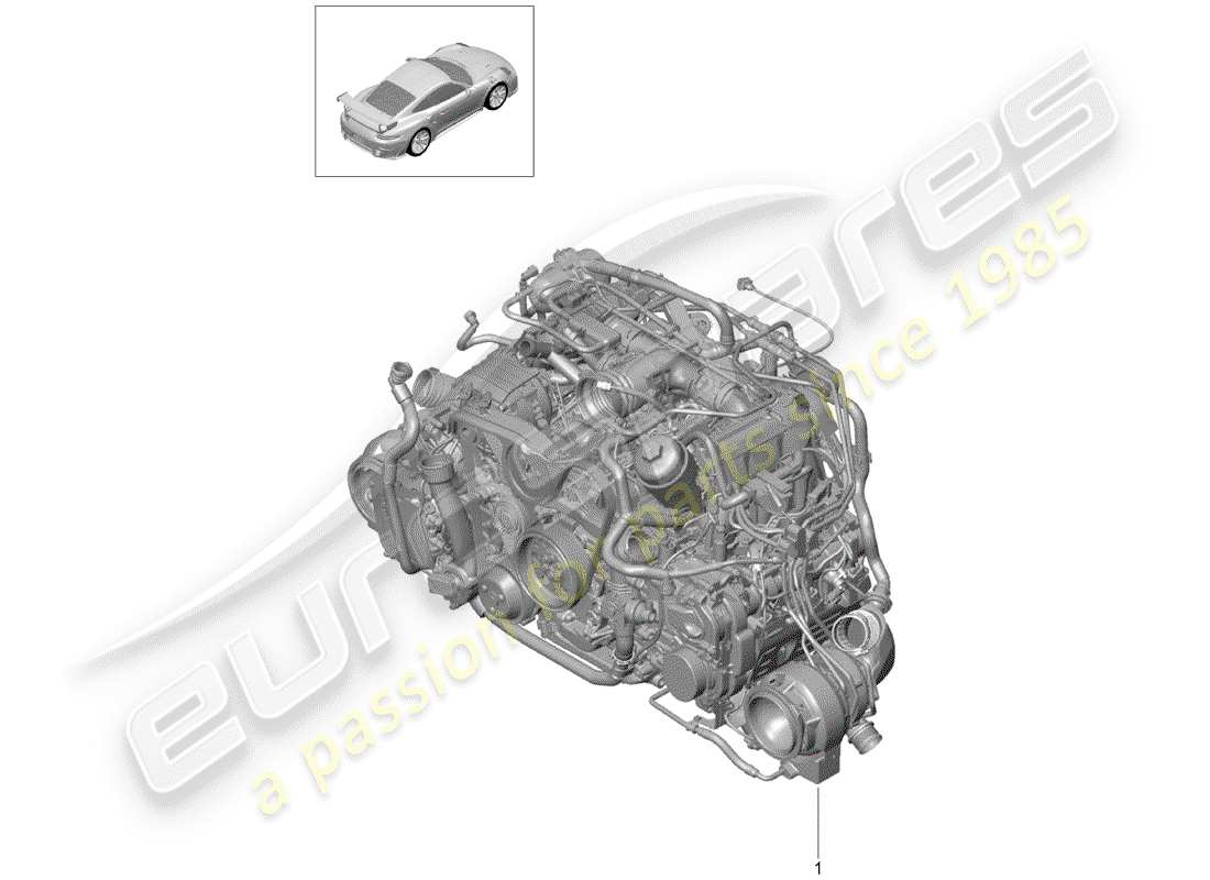 porsche 2017 (991-2 turbo) moteur de remplacement schéma des pièces