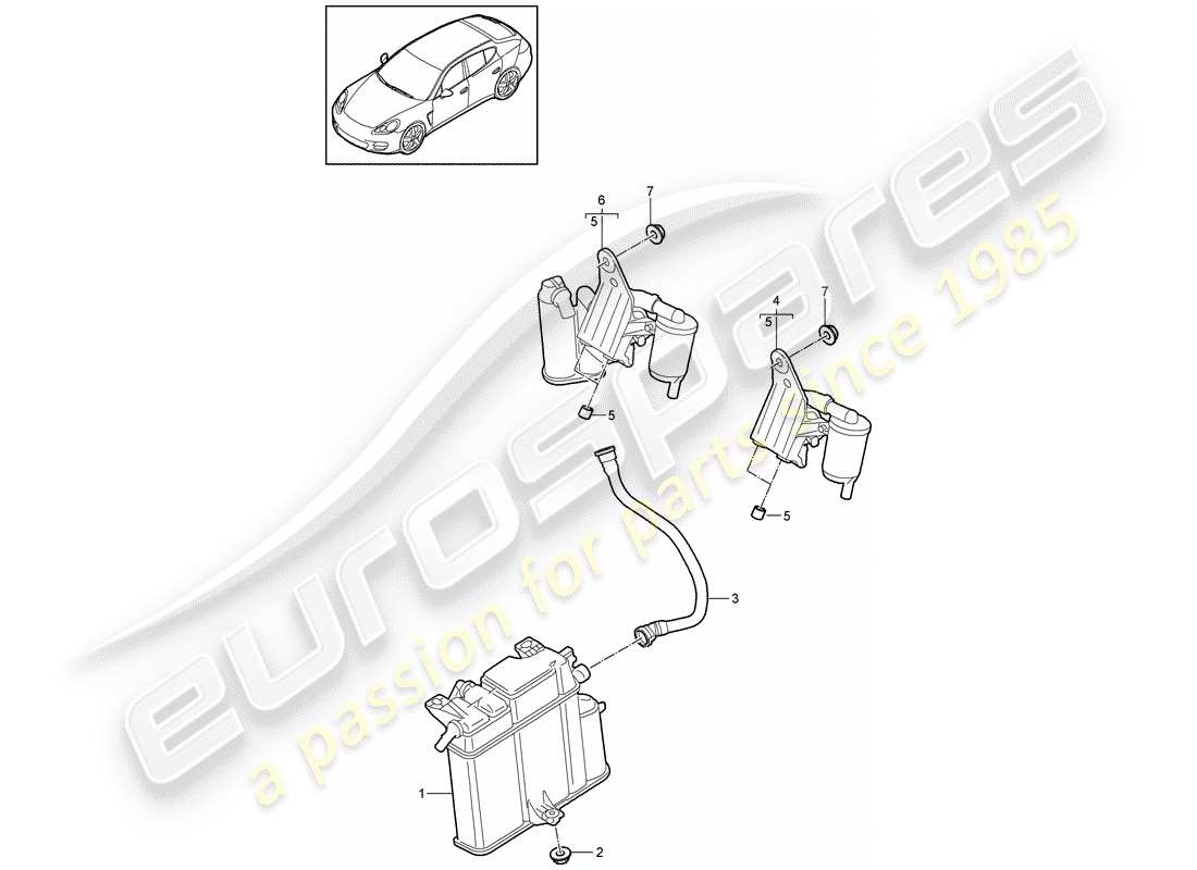 porsche 2012 (panamera 970) cartouche d'émission par évaporation schéma des pièces
