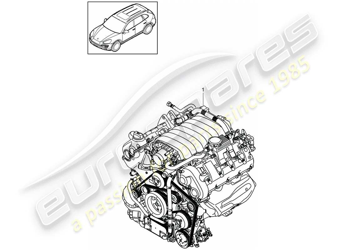 porsche 2013 (cayenne e2 92a) moteur de remplacement schéma des pièces