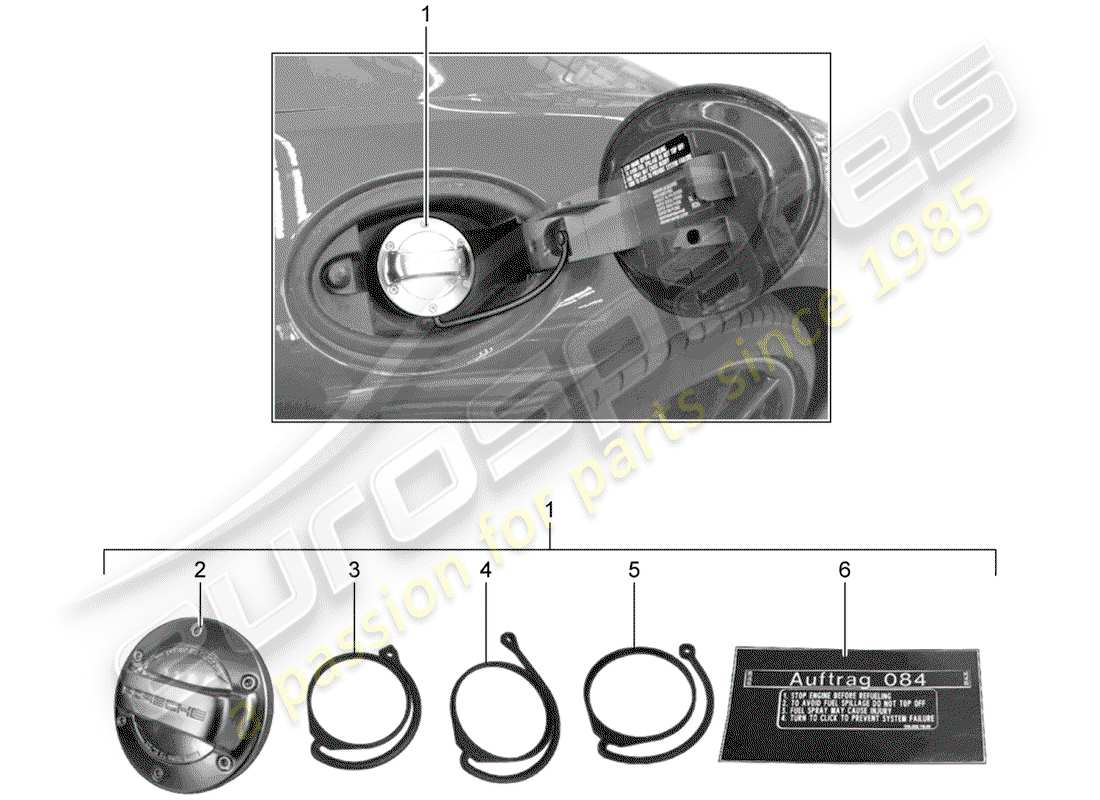 porsche 2013 (tequipment 98x/99x) bouchon d'étanchéité schéma des pièces