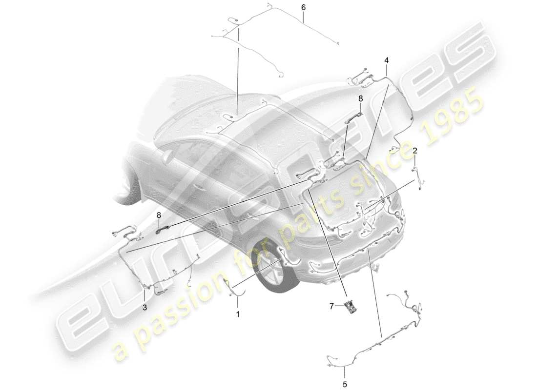 porsche 2014 (macan) diagramme des pièces du harnais