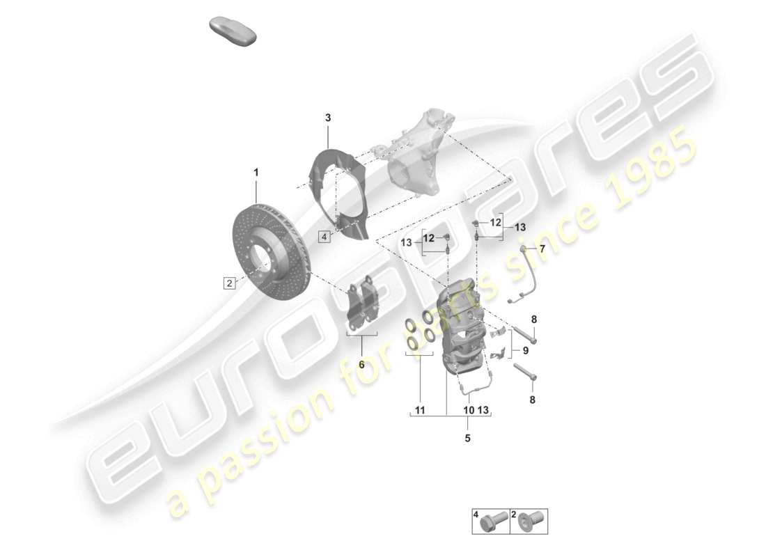 porsche 2019 (992-1) frein à disque 17 essieu avant noir schéma des pièces