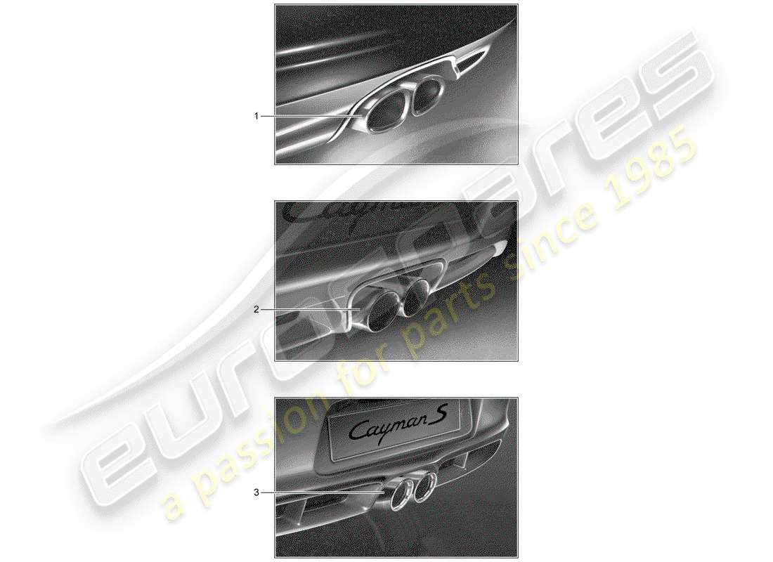 porsche 1986 (tequipment) echappement sport schéma des pièces