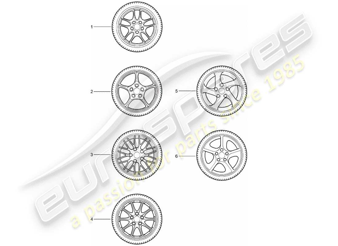 porsche 2006 (tequipment) ensembles de roues dentées schéma des pièces