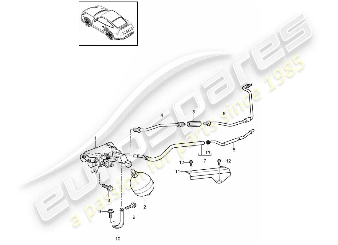 porsche 2012 (997-2 turbo / gt2 rs) embrayage hydraulique schéma des pièces