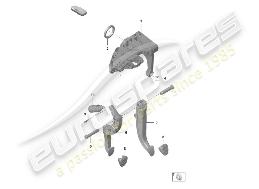 porsche 2019 (992-1) schéma des pièces du groupe de pédales de frein et d'embrayage 7-speed de la transmission manuelle