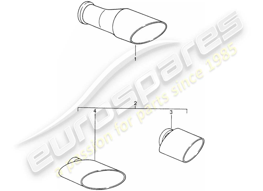 porsche 2005 (tequipment) echappement schéma des pièces