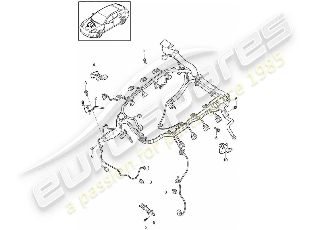 porsche 2013 (panamera 970) faisceaux de câbles schéma des pièces