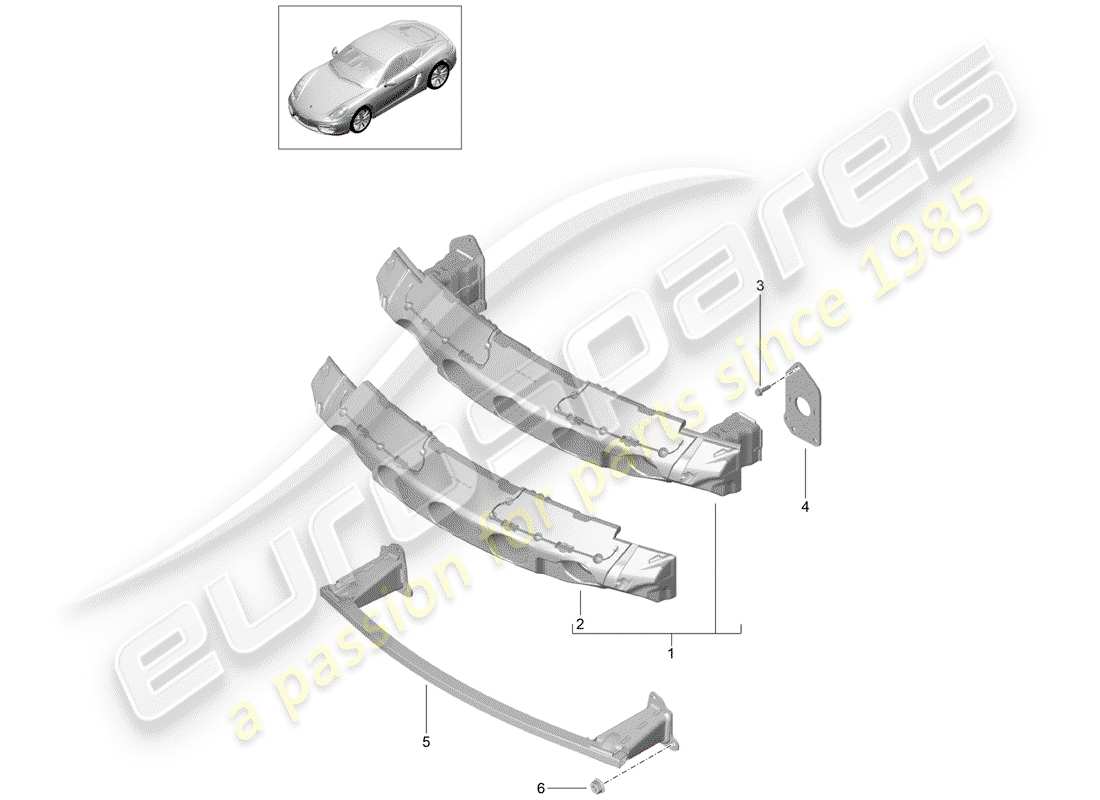 porsche 2015 (981 cayman) support de pare-chocs schéma des pièces