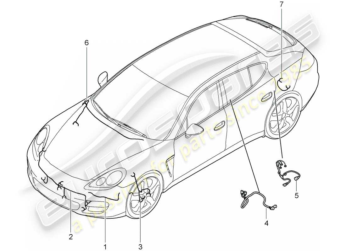 porsche 2011 (panamera 970) faisceaux de câbles schéma des pièces