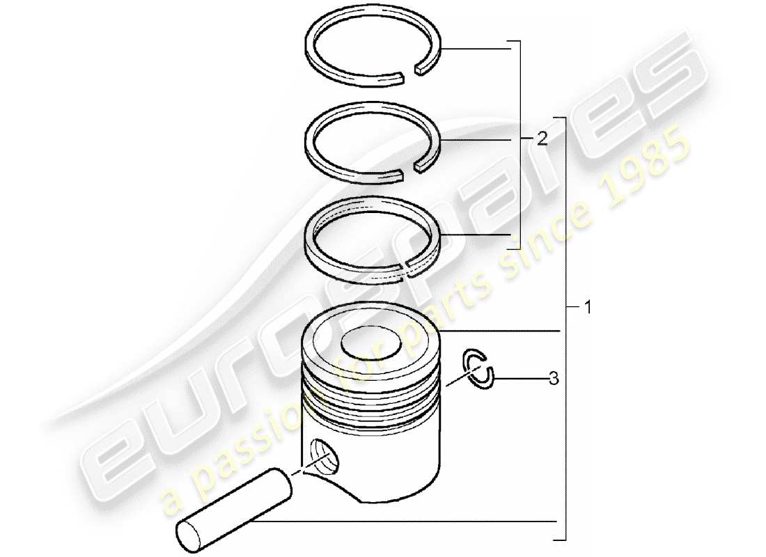 porsche 2003 (cayenne e1 9pa) piston schéma des pièces