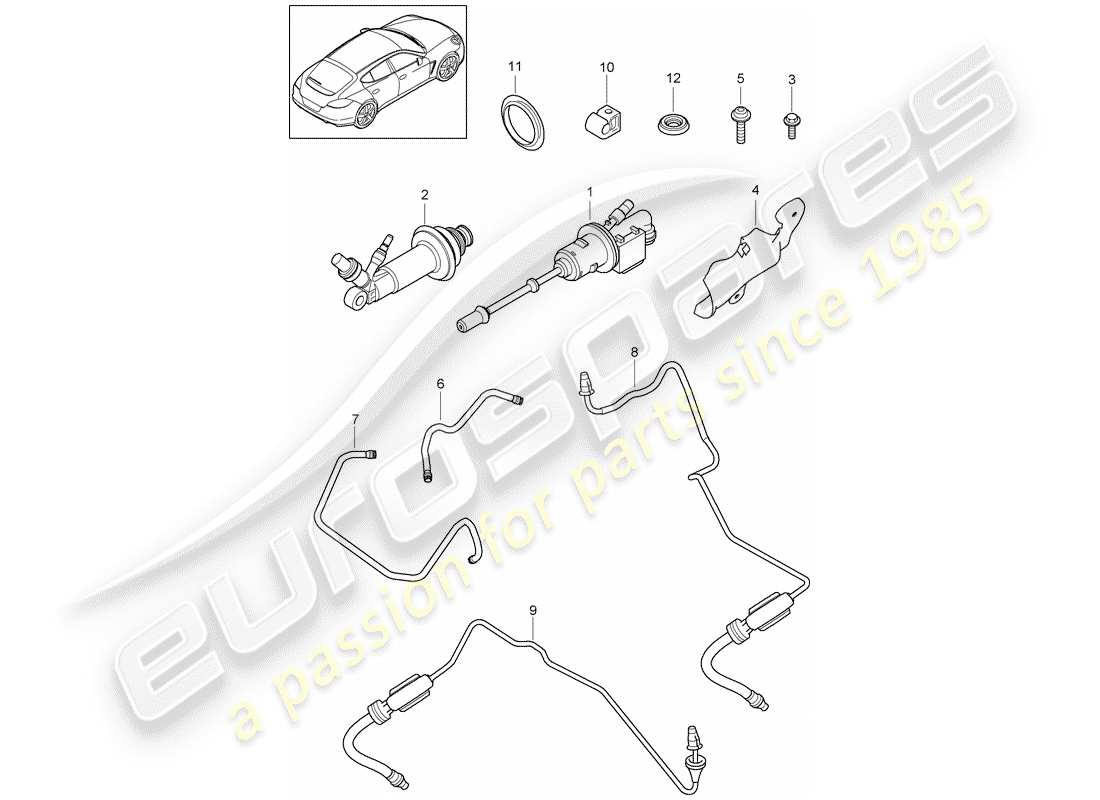 porsche 2013 (panamera 970) embrayage hydraulique schéma des pièces