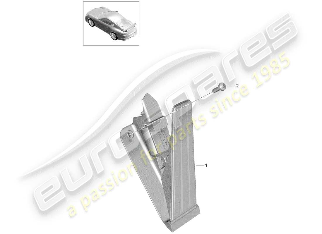 porsche 2015 (991-1 r/gt3/rs) frein et acc. assemblage de la pédale schéma des pièces