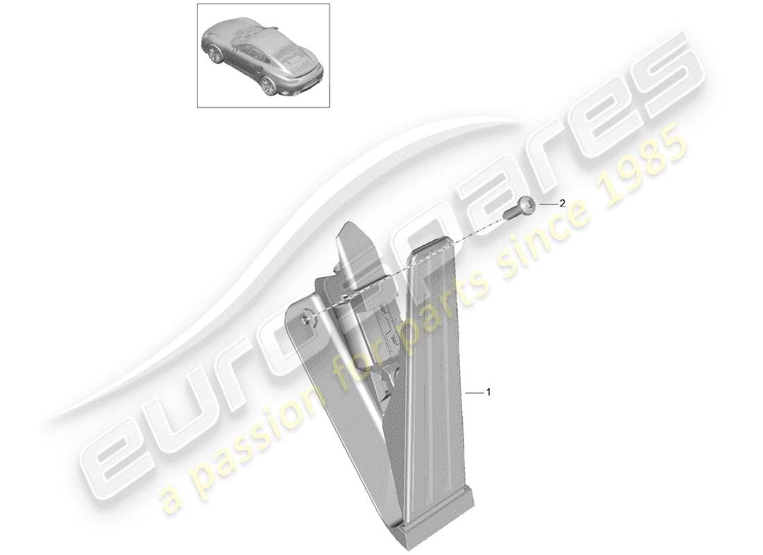 porsche 2020 (991-2 turbo) frein et acc. assemblage de la pédale schéma des pièces