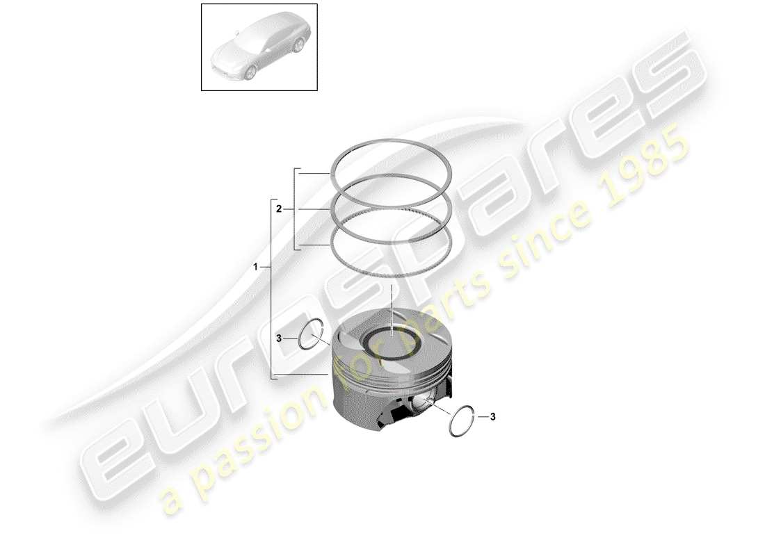 porsche 2019 (panamera 971-1) piston schéma des pièces