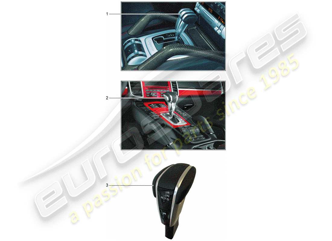 porsche 2008 (tequipment cayenne) levier sélecteur schéma des pièces