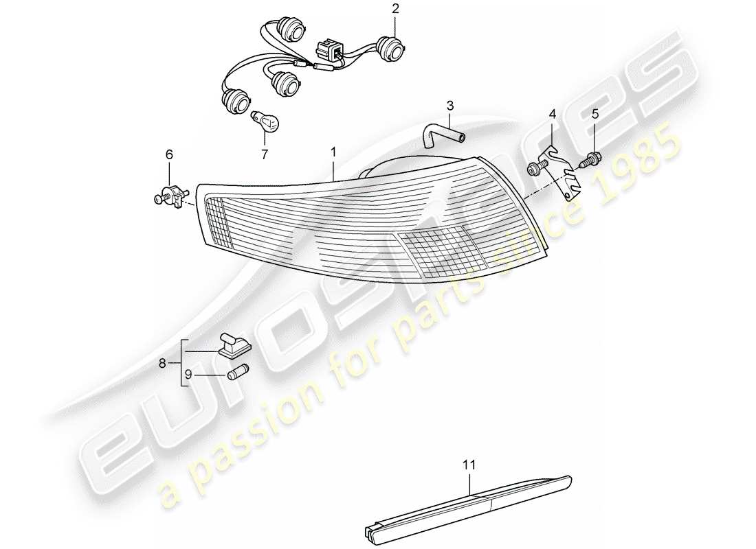 porsche 2009 997-2 turbo / gt2 feu arrière schéma des pièces