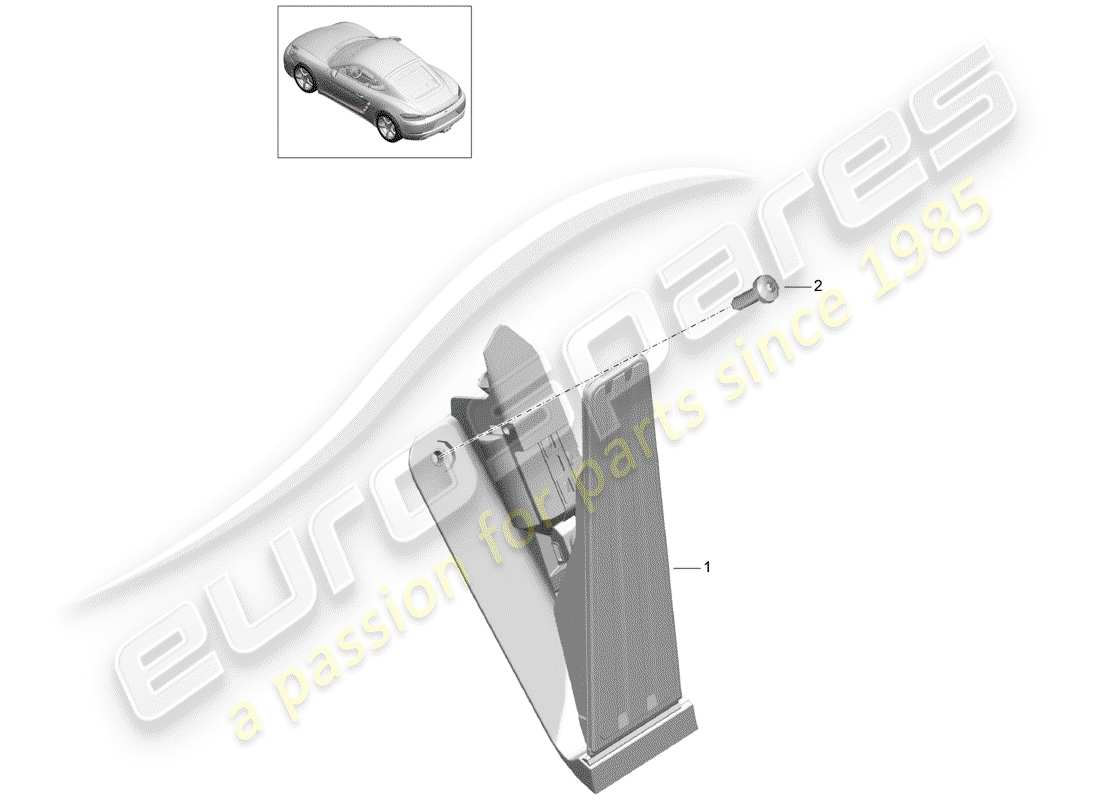 porsche 2018 (718 cayman) frein et acc. assemblage de la pédale schéma des pièces
