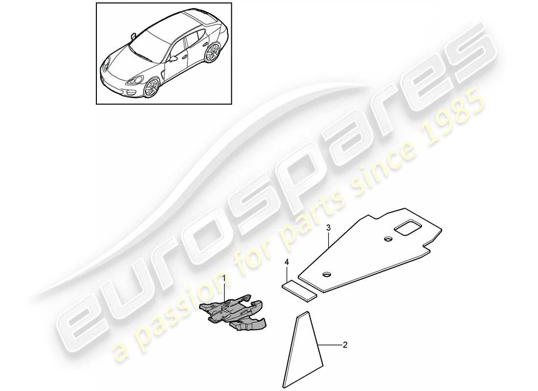 porsche 2016 (panamera 970) absorbeur de bruit schéma des pièces