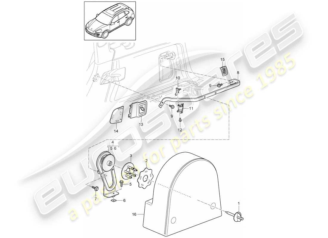 porsche 2011 (cayenne e2 92a) accessoires schéma des pièces