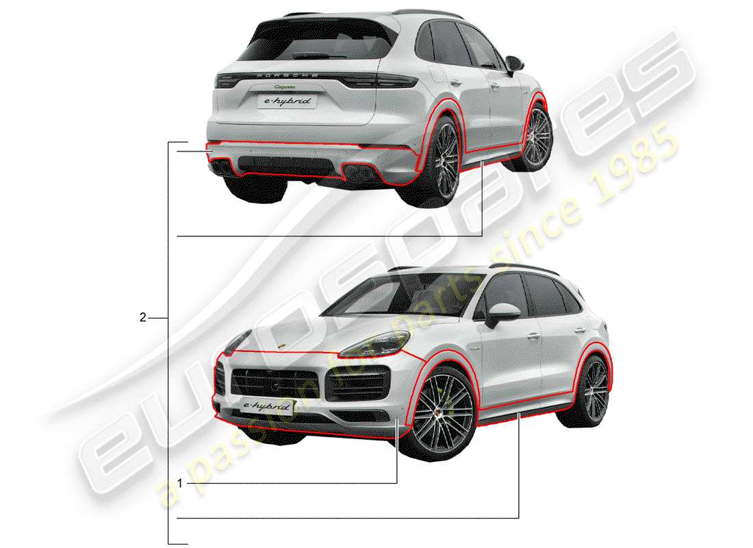 porsche 2011 (tequipment cayenne) pack conception sportive schéma des pièces