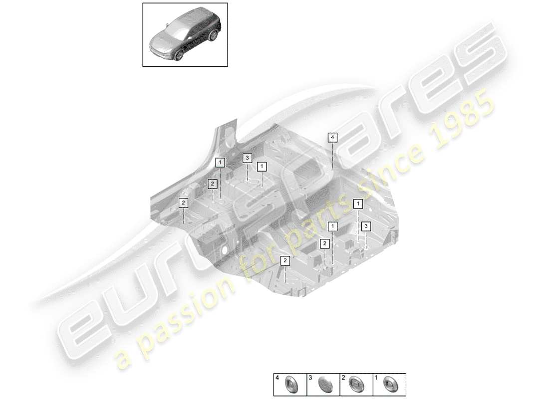 porsche 2020 (cayenne e3 9ya/9yb) prise schéma des pièces