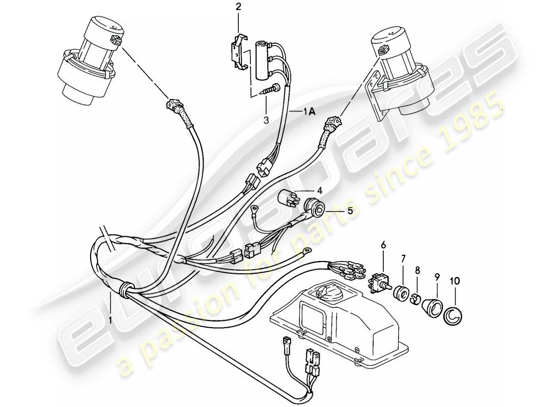 porsche 1986 (911) système de chauffage 2 schéma des pièces