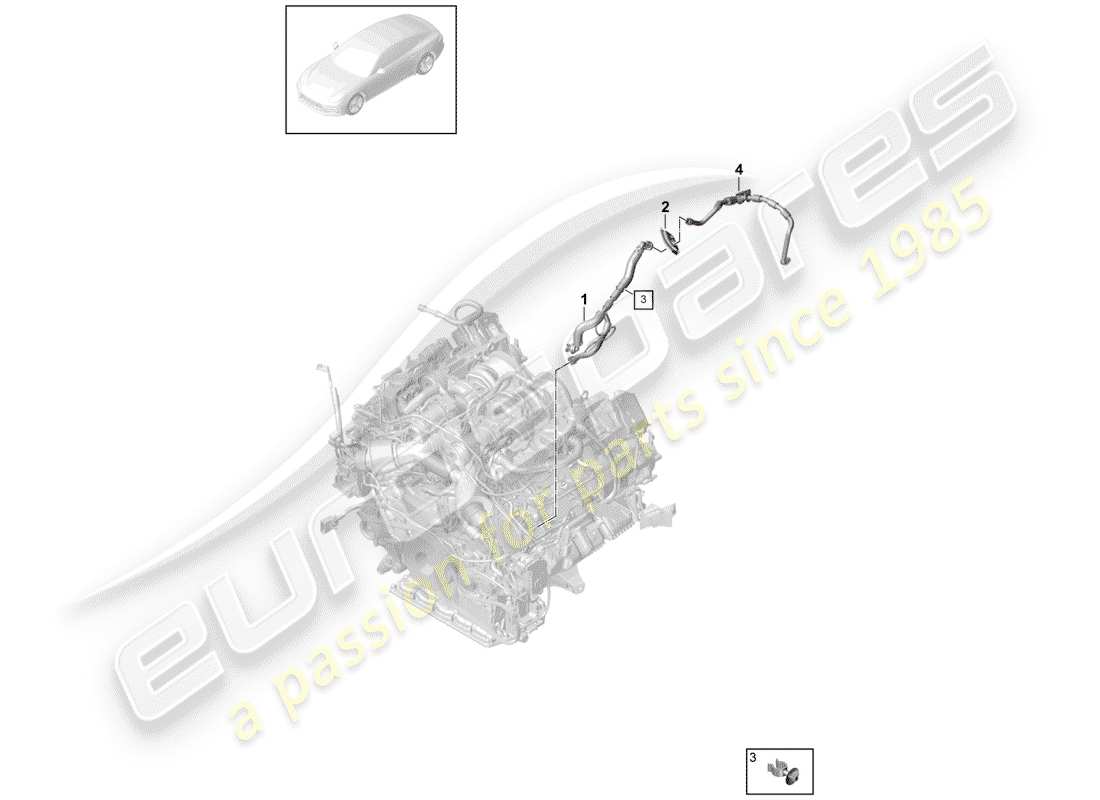 porsche 2017 (panamera 971-1) diagramme de pièce de la ligne de vide